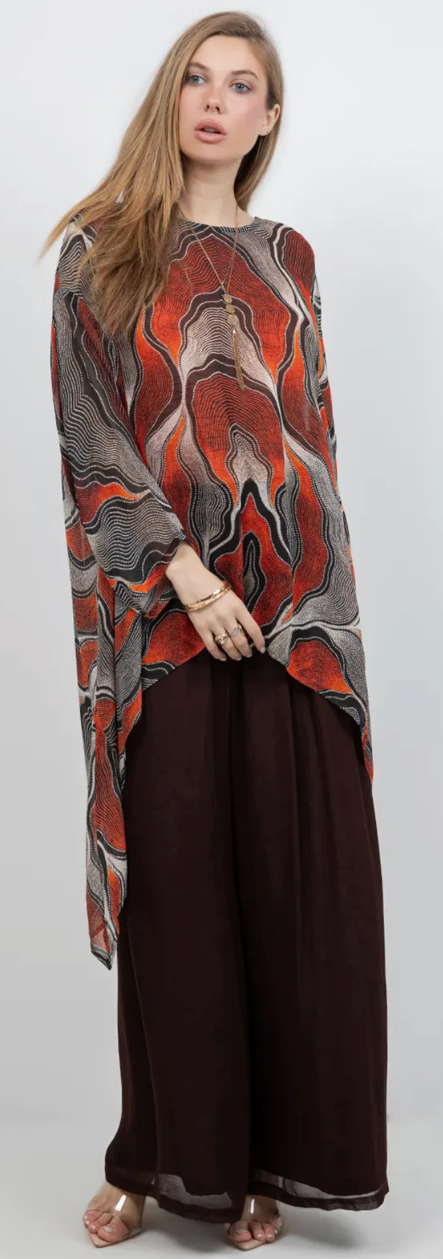 Escher inspired Mosaic hi-low Tunic Top Boho Hippie Chic Resort Wear Sml-10X