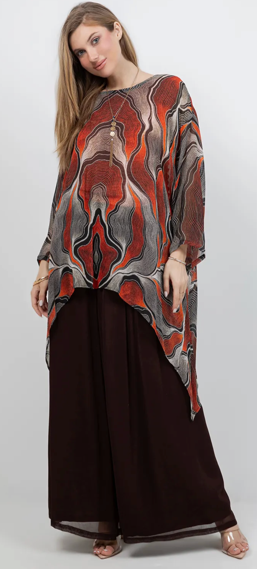 Escher inspired Mosaic hi-low Tunic Top Boho Hippie Chic Resort Wear Sml-10X
