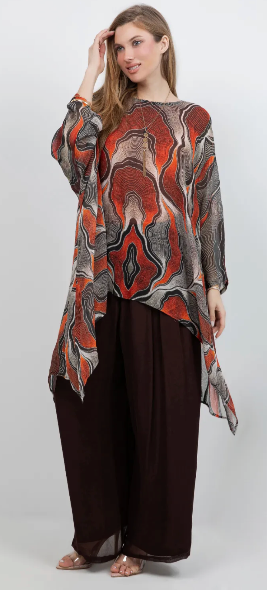 Escher inspired Mosaic hi-low Tunic Top Boho Hippie Chic Resort Wear Sml-10X