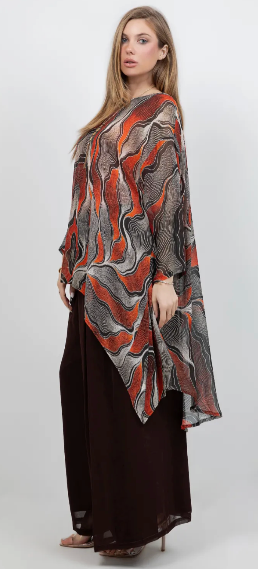 Escher inspired Mosaic hi-low Tunic Top Boho Hippie Chic Resort Wear Sml-10X