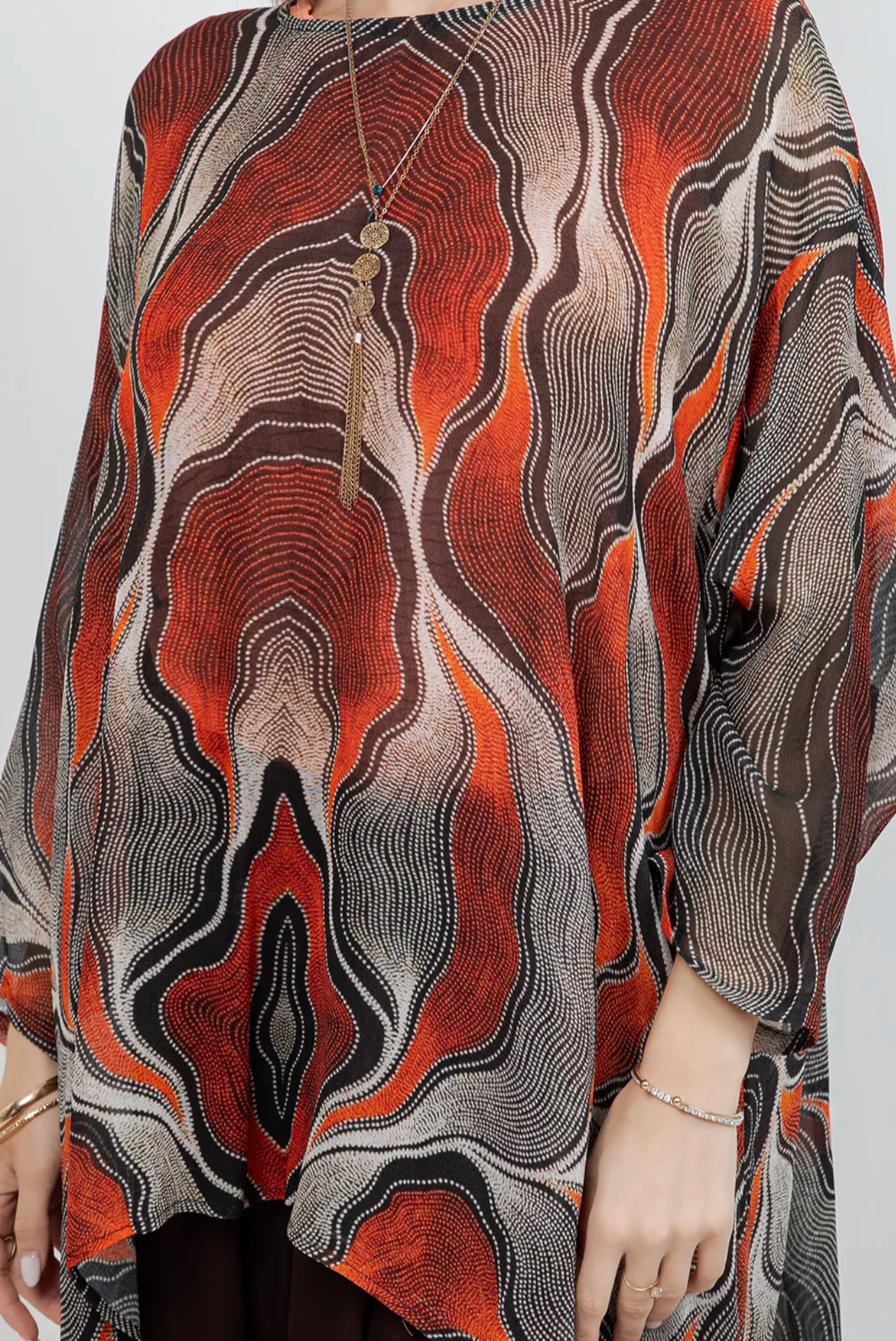 Escher inspired Mosaic hi-low Tunic Top Boho Hippie Chic Resort Wear Sml-10X