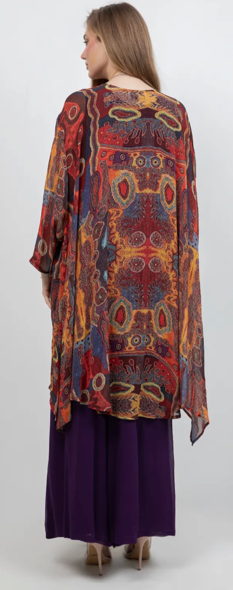 Mystic Me Mosaic hi-low Tunic Top Boho Hippie Chic Resort Wear Sml-10X