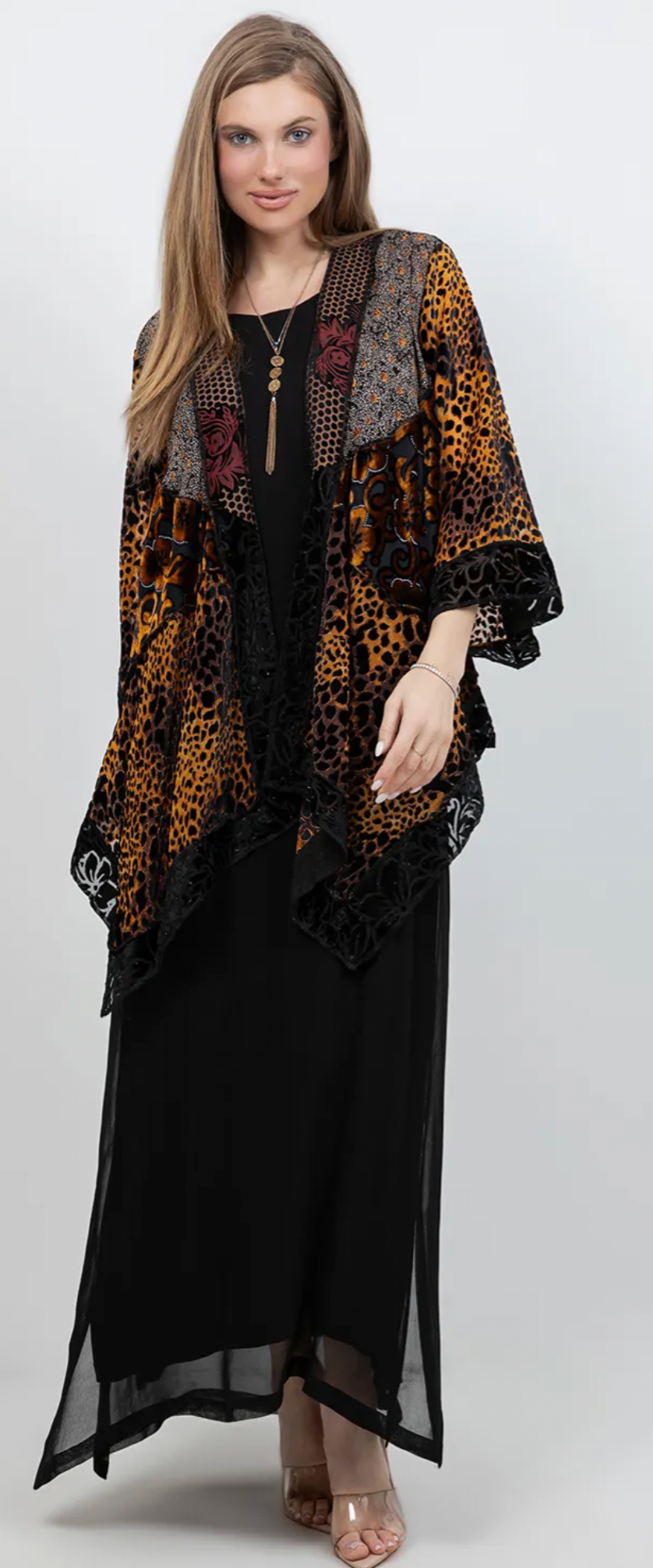 Sunheart Lux Leopard Kimono Jacket Boho  Hippie Chic Sml-Large-xl-1x