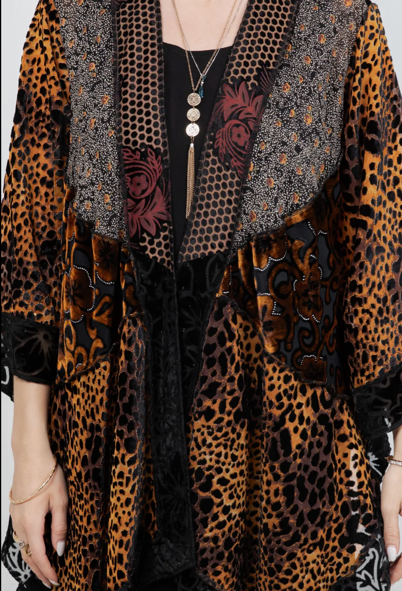 Sunheart Lux Leopard Kimono Jacket Boho  Hippie Chic Sml-Large-xl-1x