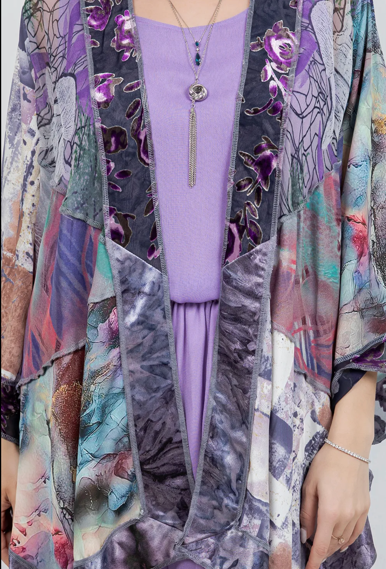 Amethyst Gallery Patchwork Kimono Jacket Sml-Med-Large-Xl