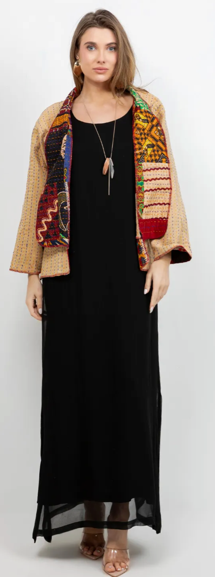 Reversible Boho Hippie Patchwork Kantha Jacket – One Size Fits Small to 2X