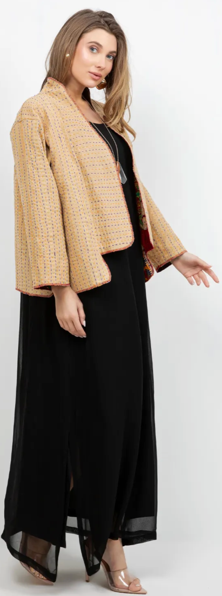 Reversible Boho Hippie Patchwork Kantha Jacket – One Size Fits Small to 2X