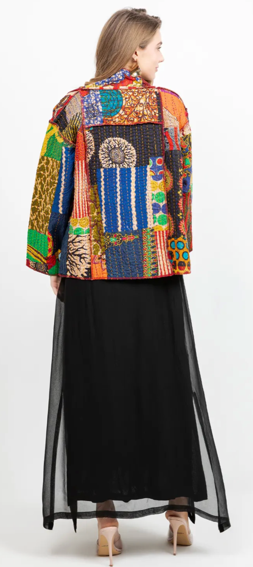Reversible Boho Hippie Patchwork Kantha Jacket – One Size Fits Small to 2X