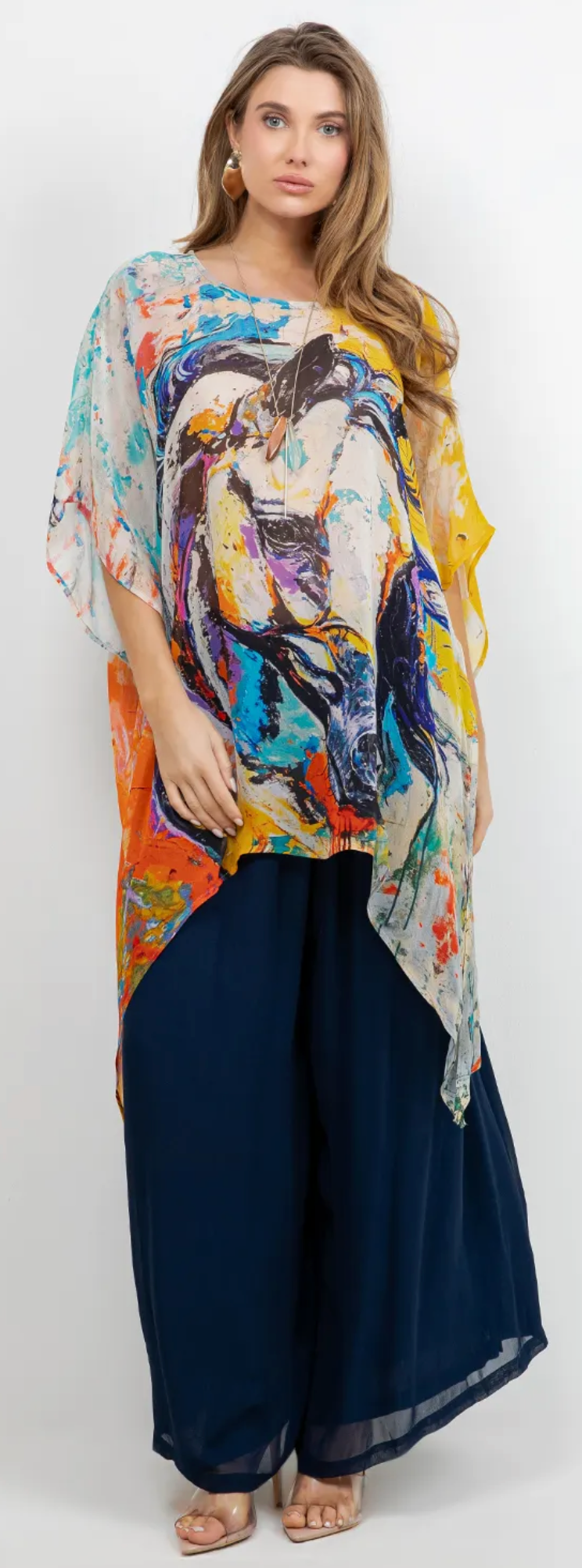 Fantasy Horses Oversize Tunic Top Lagenlook Boho Hippie Chic SML-6X+