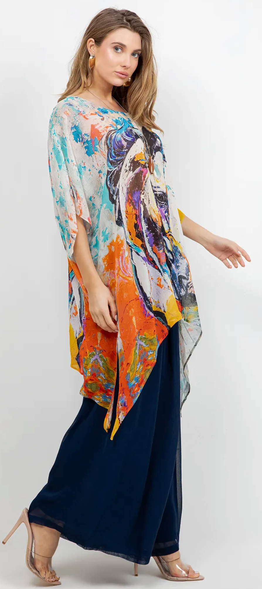 Fantasy Horses Oversize Tunic Top Lagenlook Boho Hippie Chic SML-6X+