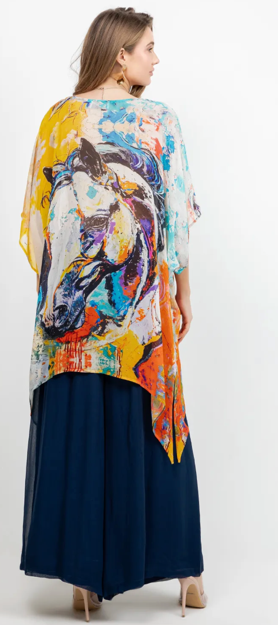 Fantasy Horses Oversize Tunic Top Lagenlook Boho Hippie Chic SML-6X+