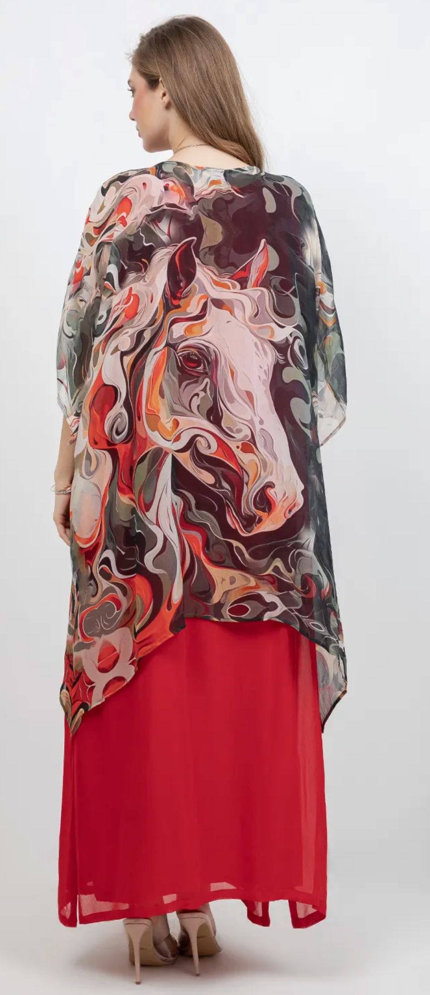 Noir Fantasy Horses Oversize Tunic Top Lagenlook Boho Hippie Chic SML-6X+