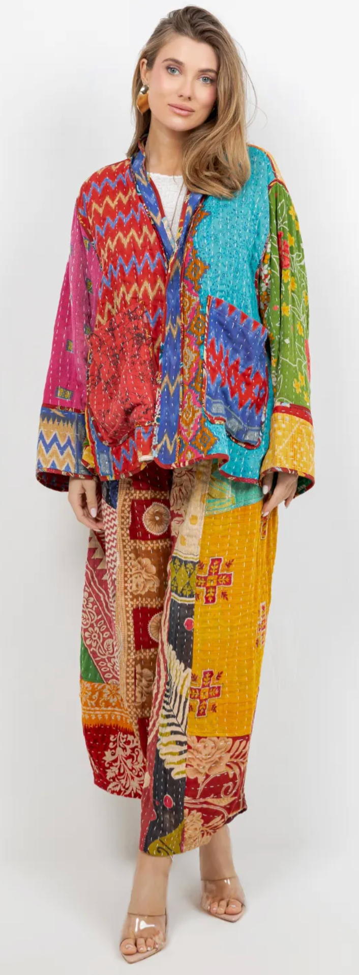 Reversible Kantha Jacket – One-of-a-Kind–2X | Upcycled Cotton Patchwork