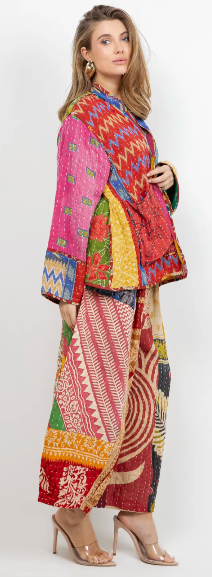 Reversible Kantha Jacket – One-of-a-Kind–2X | Upcycled Cotton Patchwork
