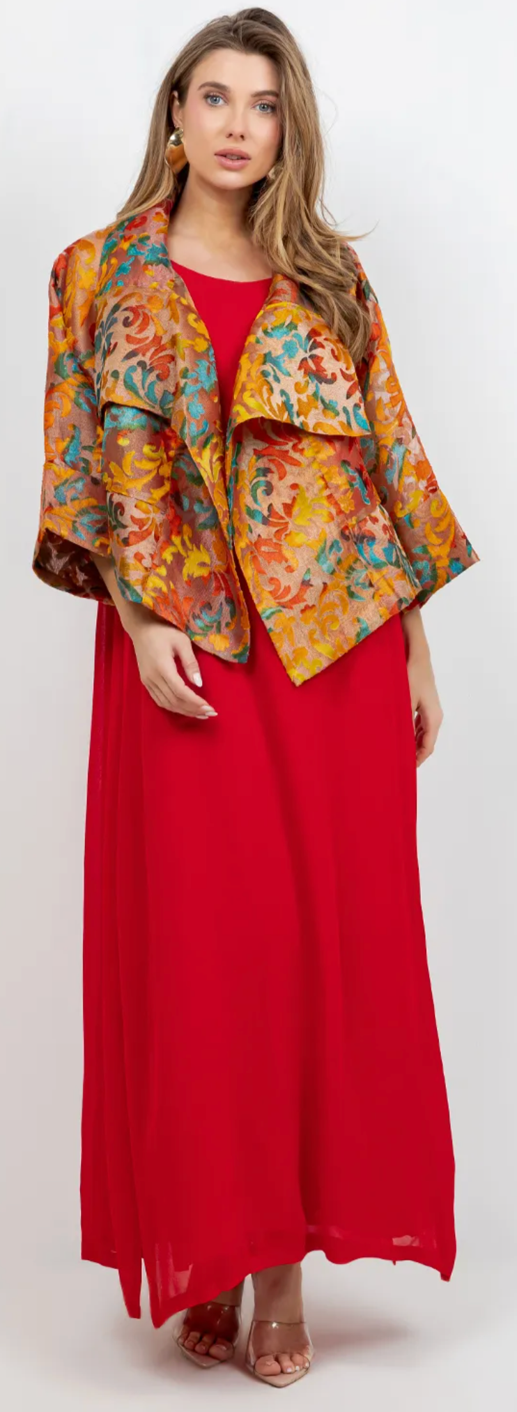 Golden Scroll Brocade Jacket Cascade Jacket