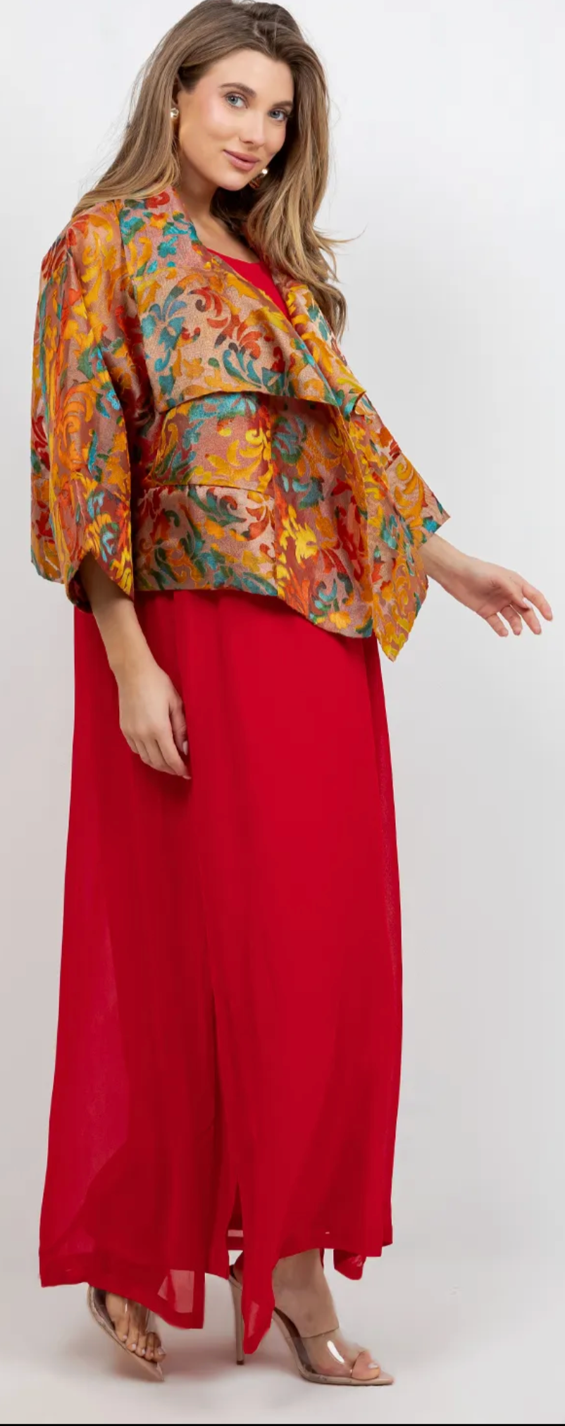 Golden Scroll Brocade Jacket Cascade Jacket