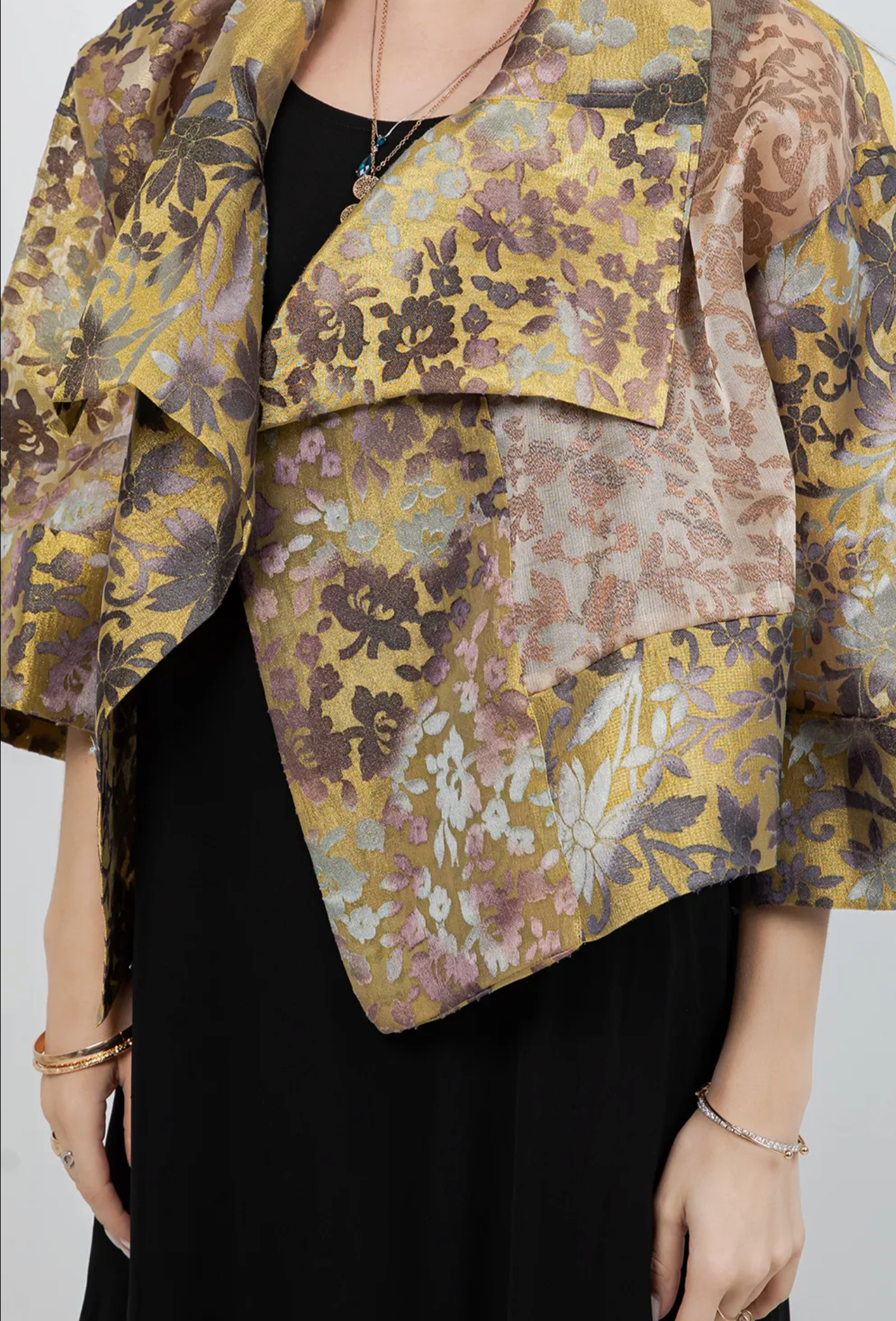 Uptown Bronze Brocade Cascade Jacket