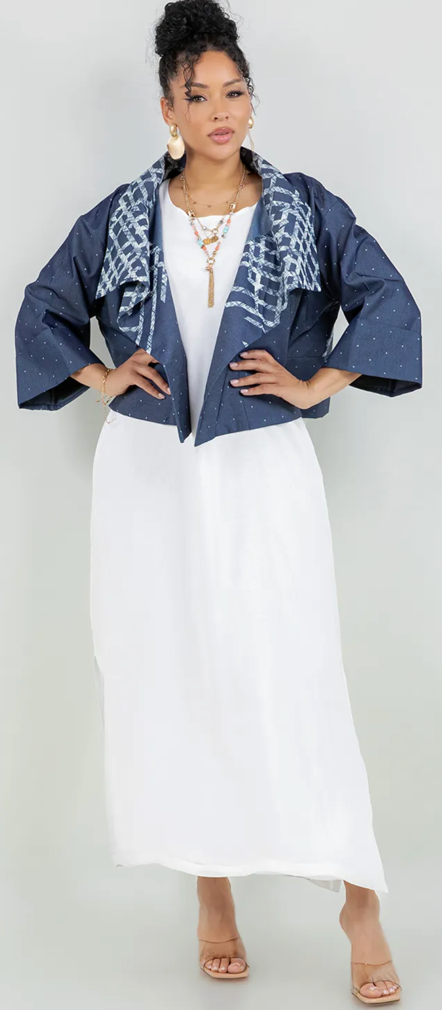 Santa Monica Blue Daze Boho Gallery Jacket Drape Sml-2x