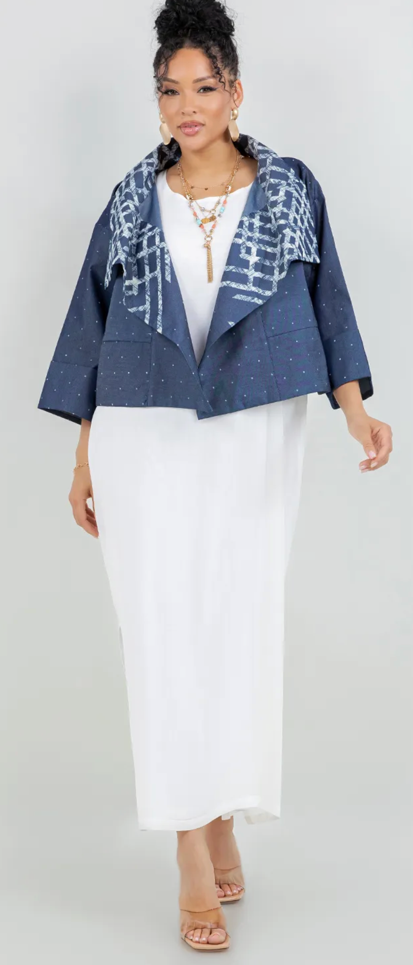 Santa Monica Blue Daze Boho Gallery Jacket Drape Sml-2x