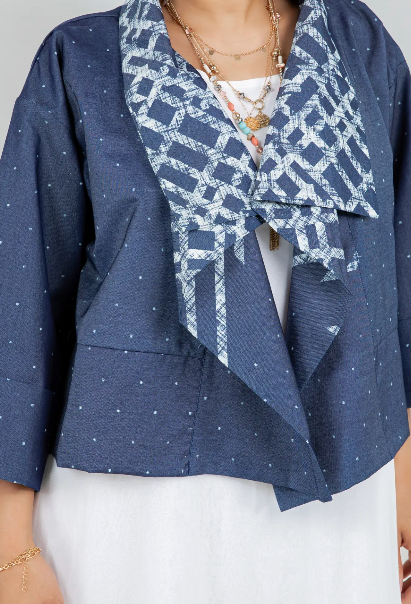 Santa Monica Blue Daze Boho Gallery Jacket Drape Sml-2x