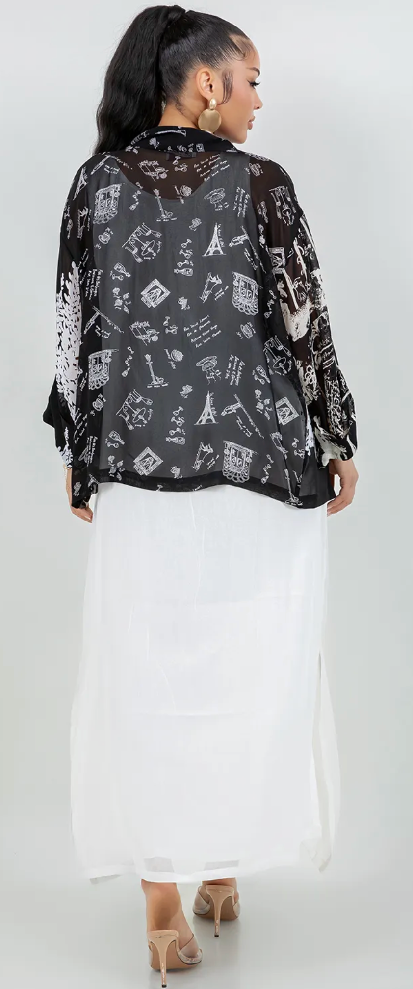 Paris Sketchbook Jacket Drape Sml-2x