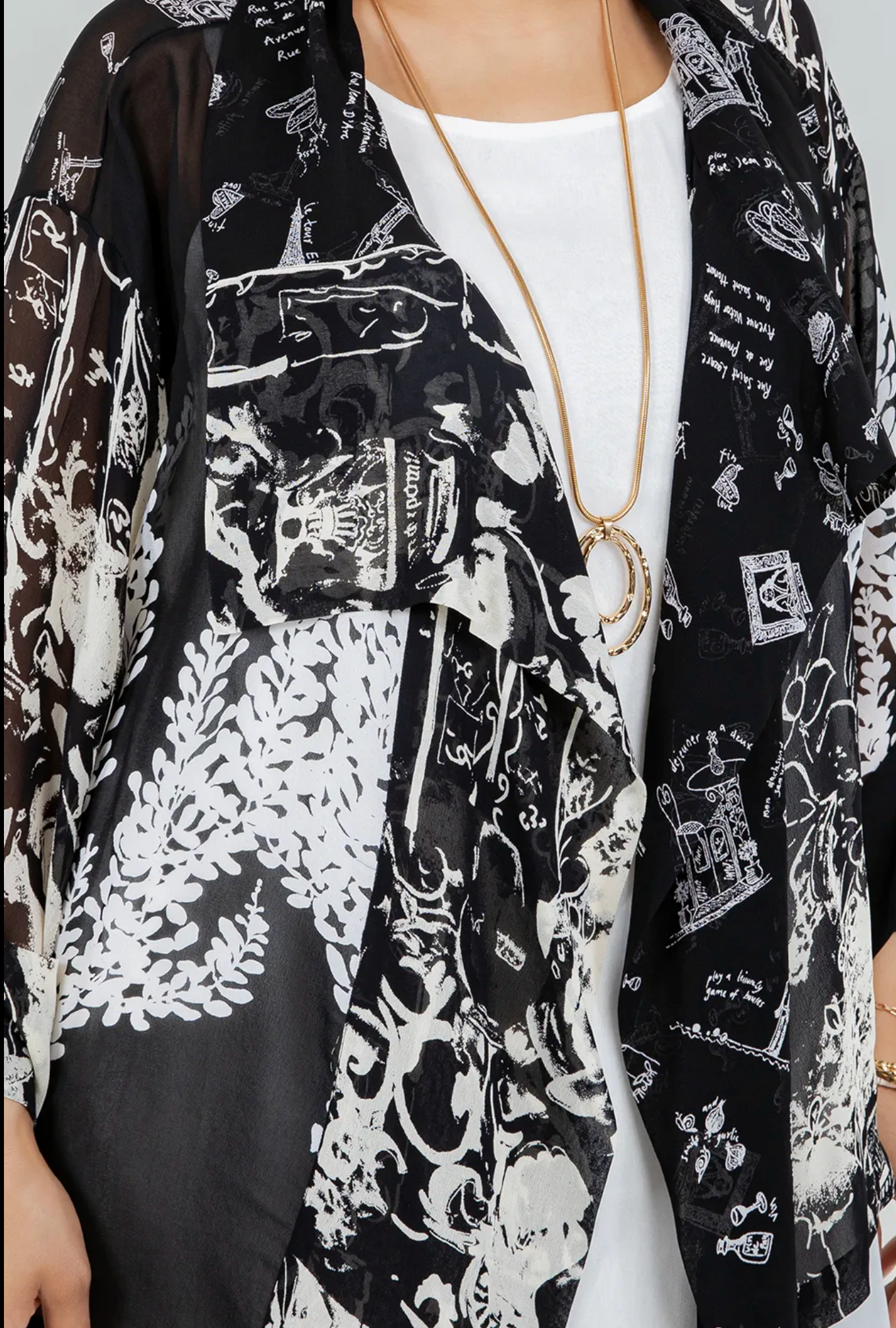 Paris Sketchbook Jacket Drape Sml-2x