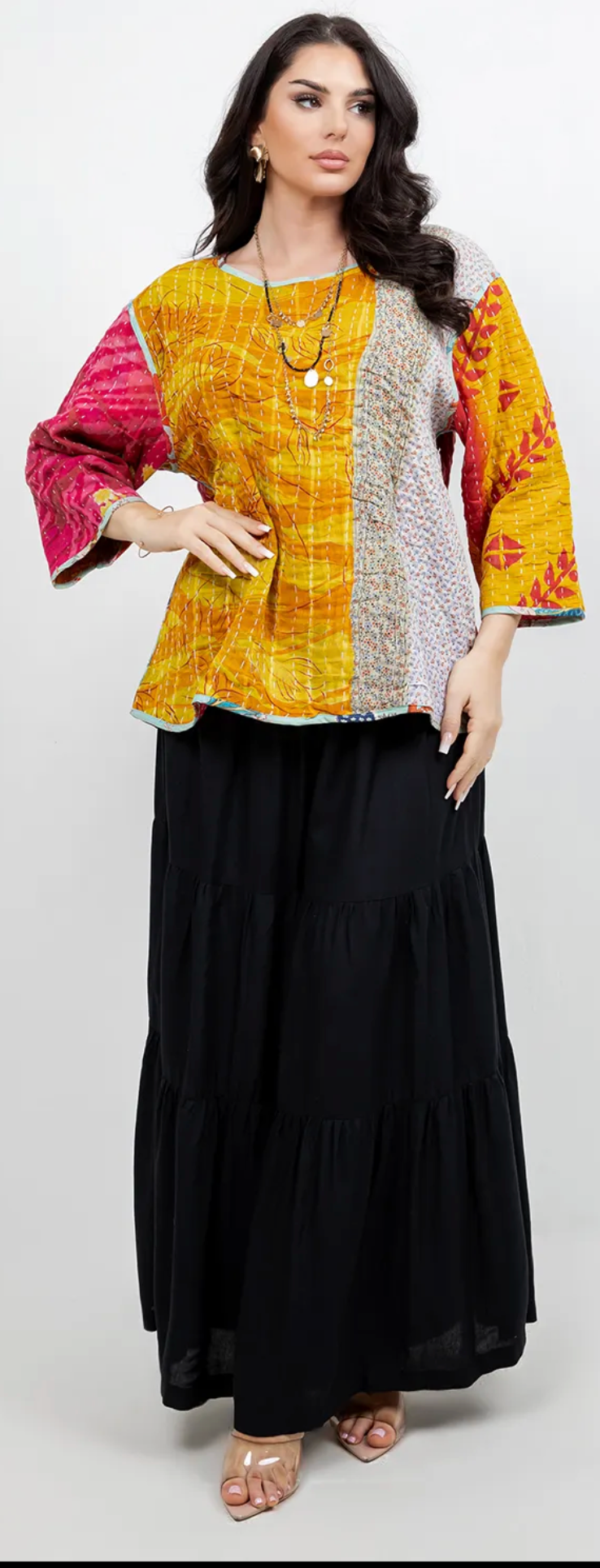 Sausalito Kantha – Reversible Tunic One Size Fits Small to 2X | Colorful Cotton Boho