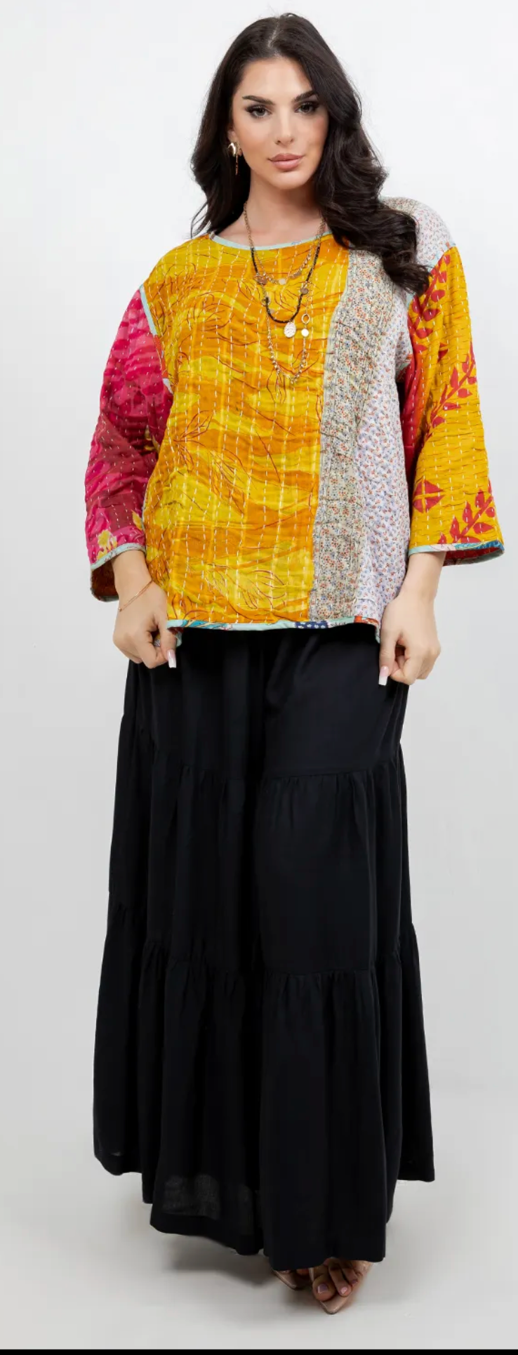 Sausalito Kantha – Reversible Tunic One Size Fits Small to 2X | Colorful Cotton Boho