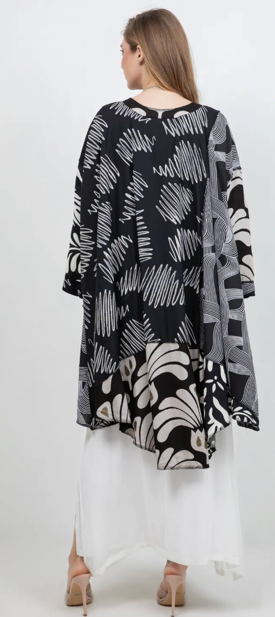 Midnight Muse Mosaic hi-low Tunic Top Boho Hippie Chic Resort Wear Sml-10X