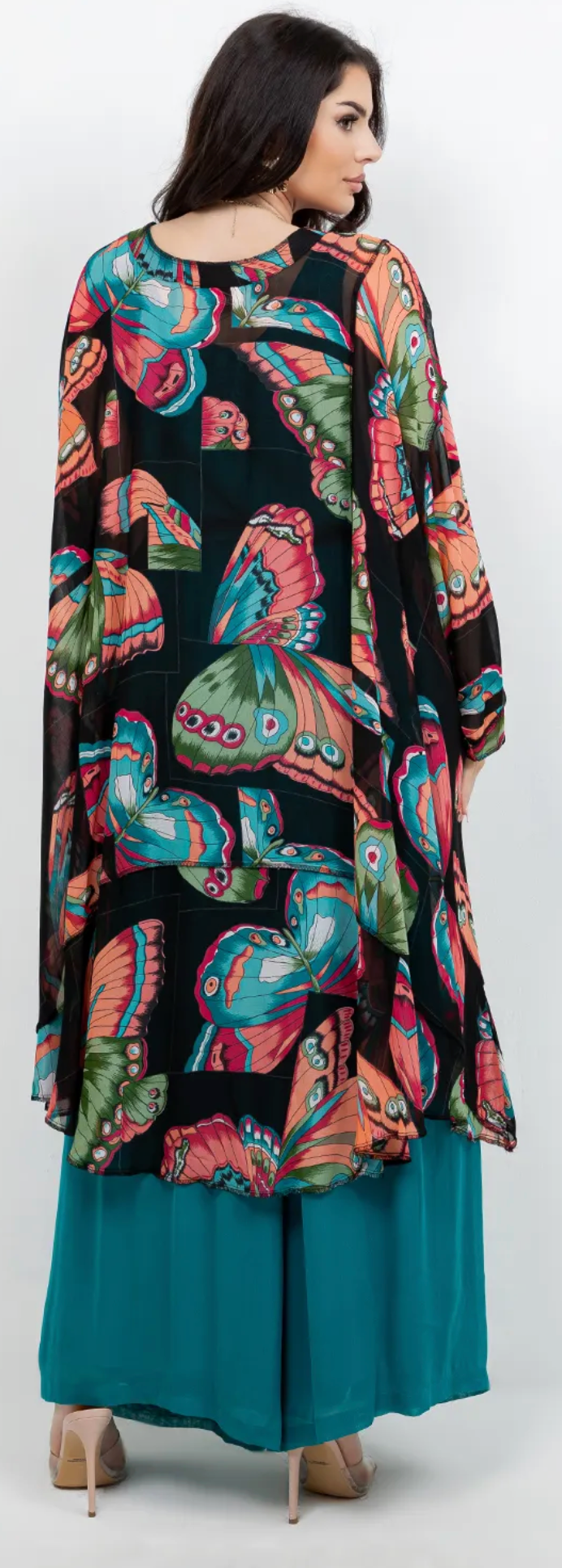 Butterfly Mosaic hi-low Tunic Top Boho Hippie Chic Resort Wear Sml-10X