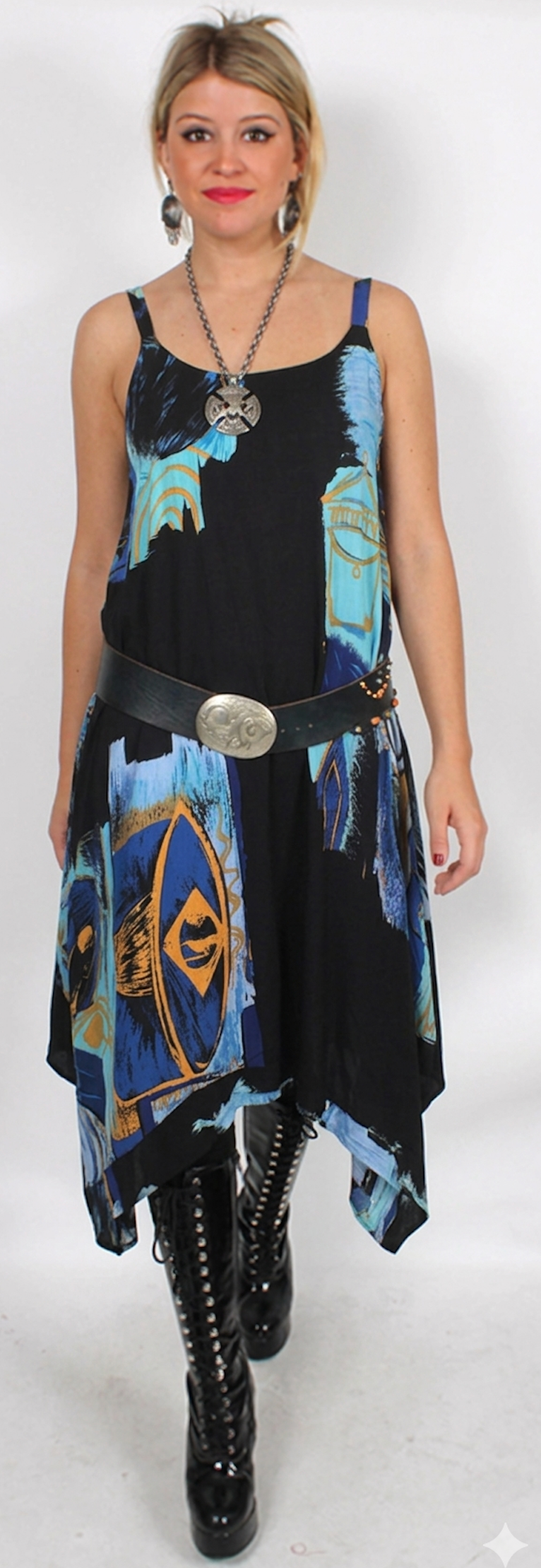 Sunheart Tank ooak Tank Batik Dress Boho Hippie Chic Resort Wear Sml-2x+