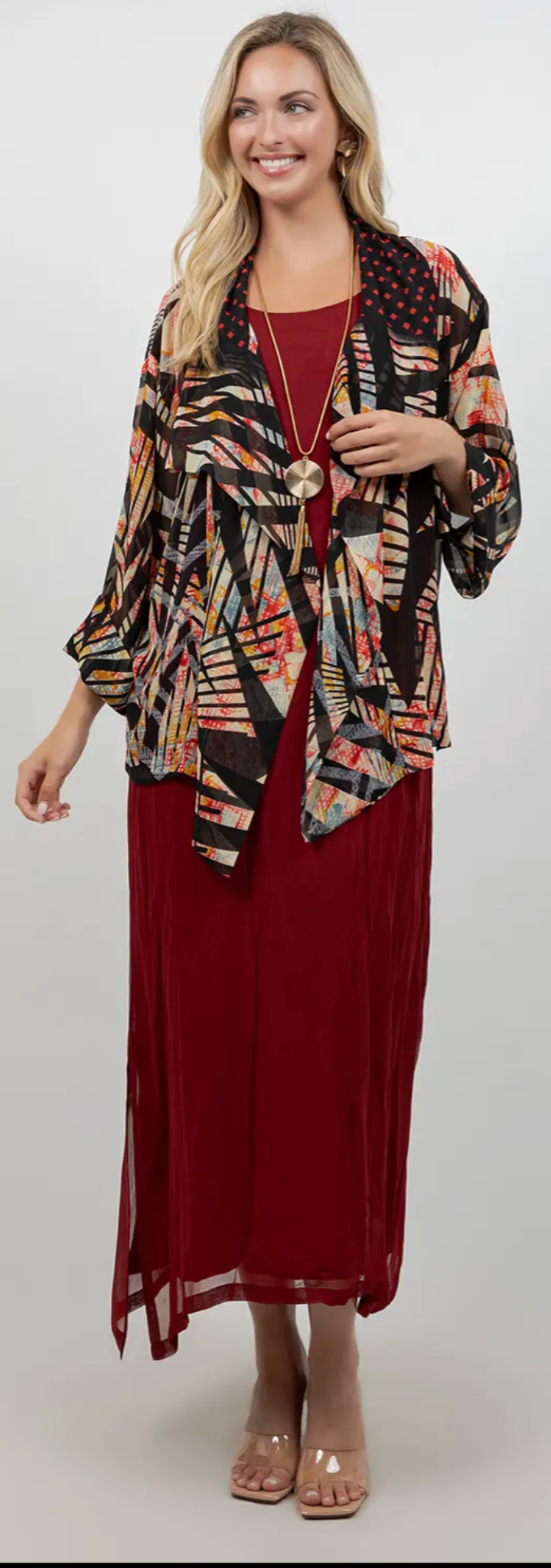 Black ZigZag  Jacket Drape Sml-2x