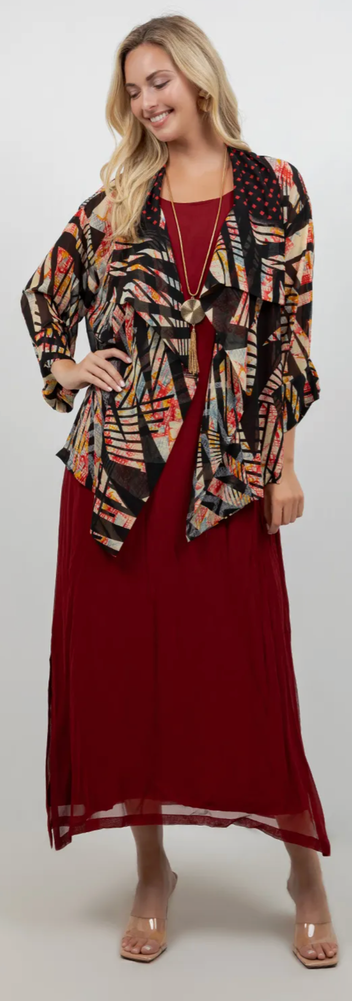 Black ZigZag  Jacket Drape Sml-2x
