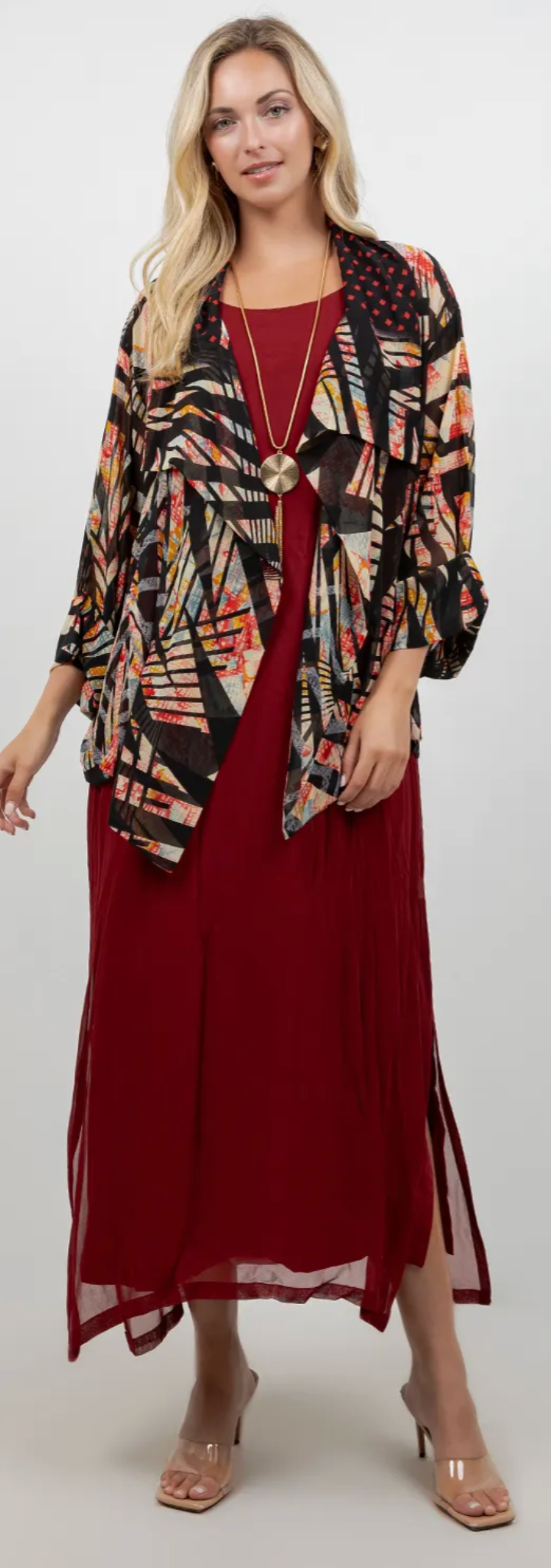 Black ZigZag  Jacket Drape Sml-2x