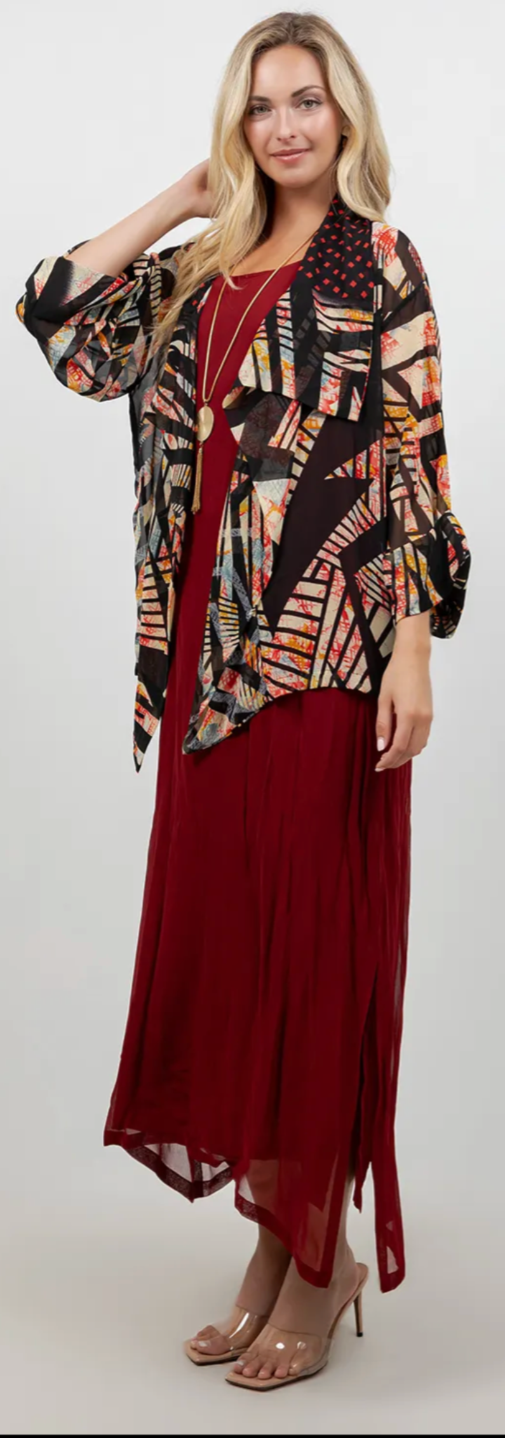 Black ZigZag  Jacket Drape Sml-2x