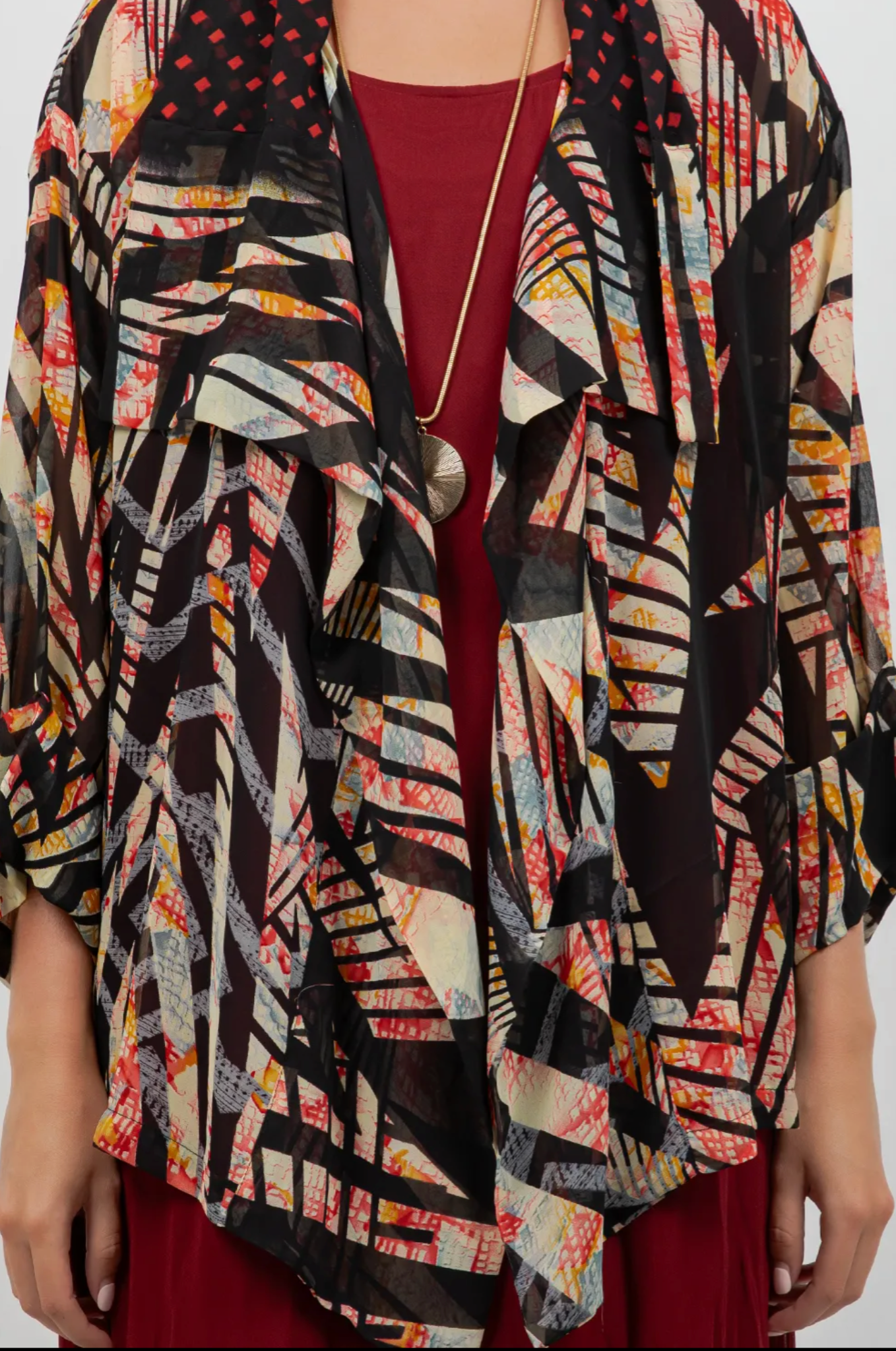 Black ZigZag  Jacket Drape Sml-2x