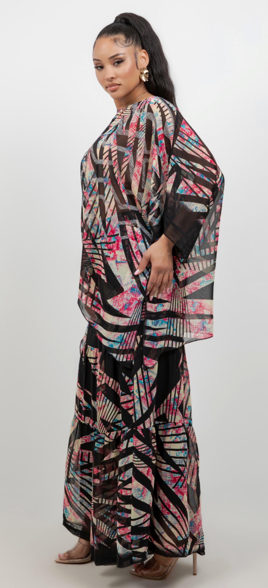 PINK LINE Only One! Oversize Pacifica Tunic Top Set Lagenlook Boho Hippie Chic SML-2X+