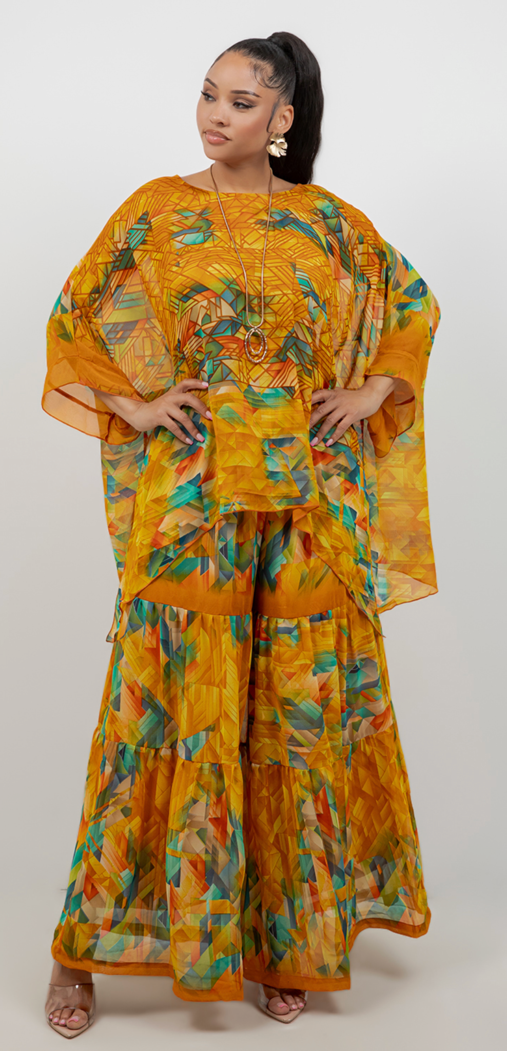 2 LEFT INSTOCK- Amber Geo Oversize Pacifica Tunic Top Set Lagenlook Boho Hippie Chic SML-6X+