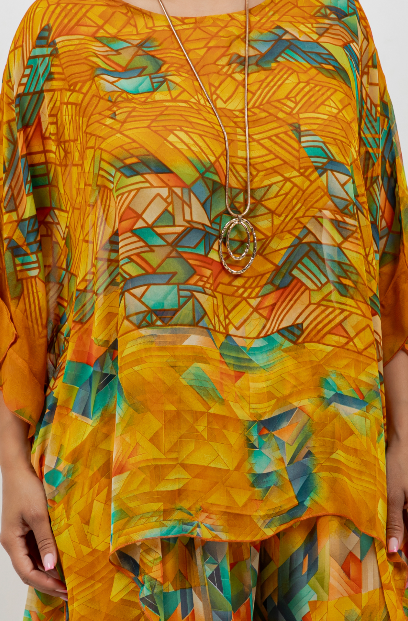 2 LEFT INSTOCK- Amber Geo Oversize Pacifica Tunic Top Set Lagenlook Boho Hippie Chic SML-6X+