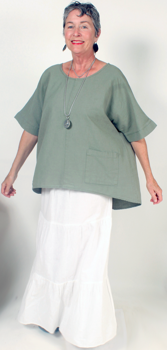 Tienda ho White Linen Skirt