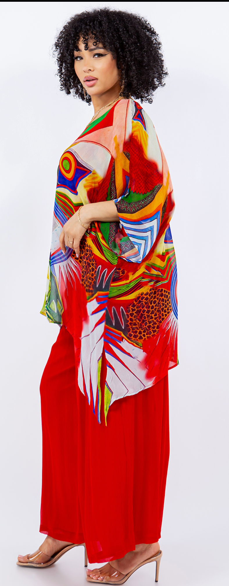 Lime & Fire Opal Abstract Oversize Pacifica Tunic Top  Lagenlook Boho Hippie Chic SML-6X+ (Copy)