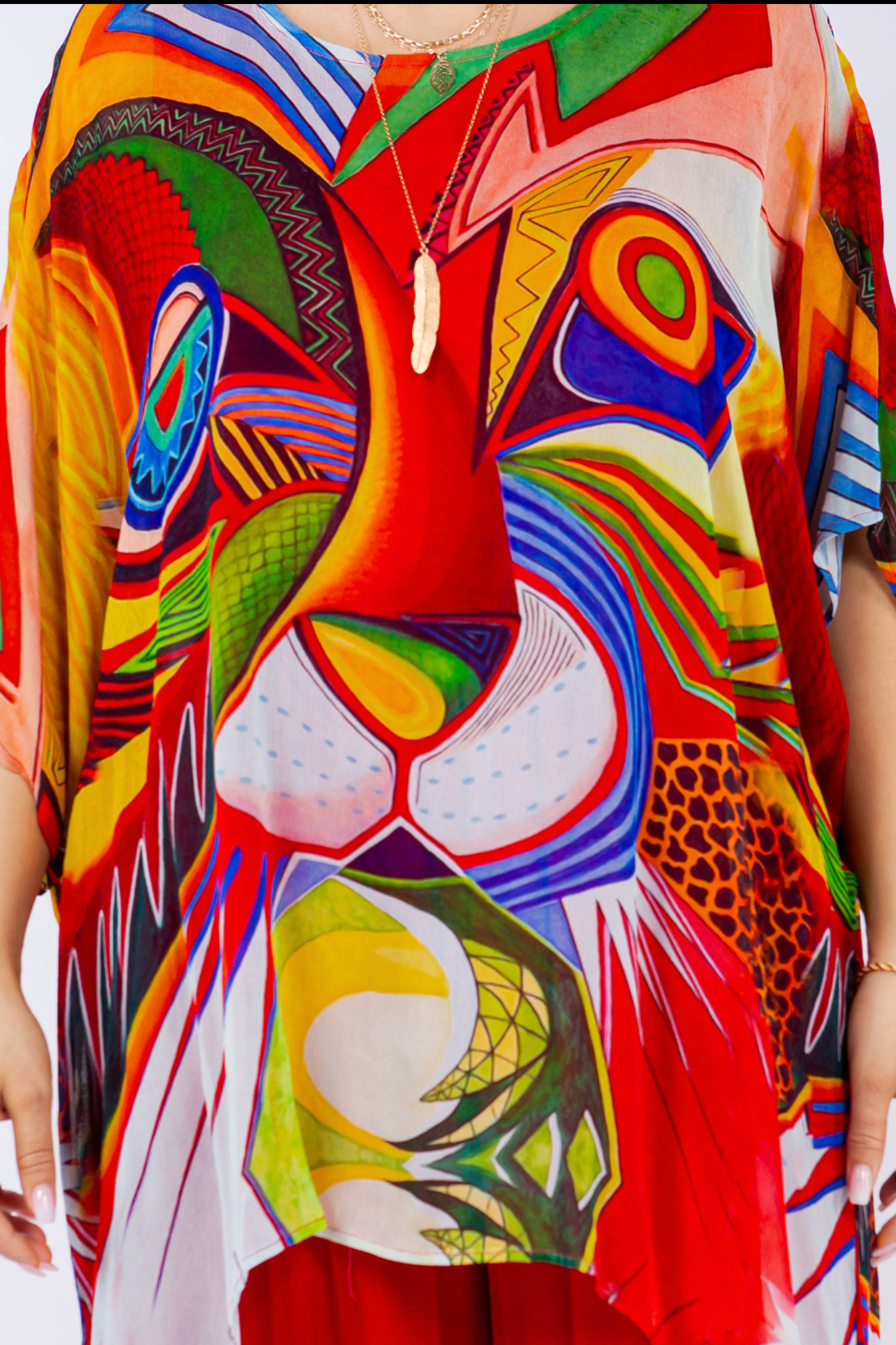 Lime & Fire Opal Abstract Oversize Pacifica Tunic Top  Lagenlook Boho Hippie Chic SML-6X+ (Copy)