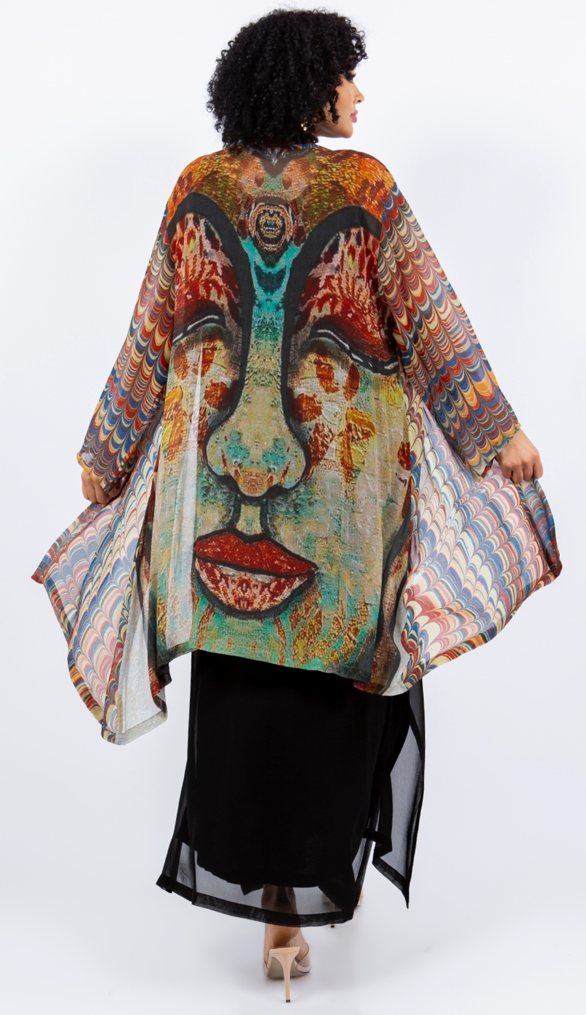 $40 Off Mystic Muse Kimono Jacket Modern Art Sml-2X