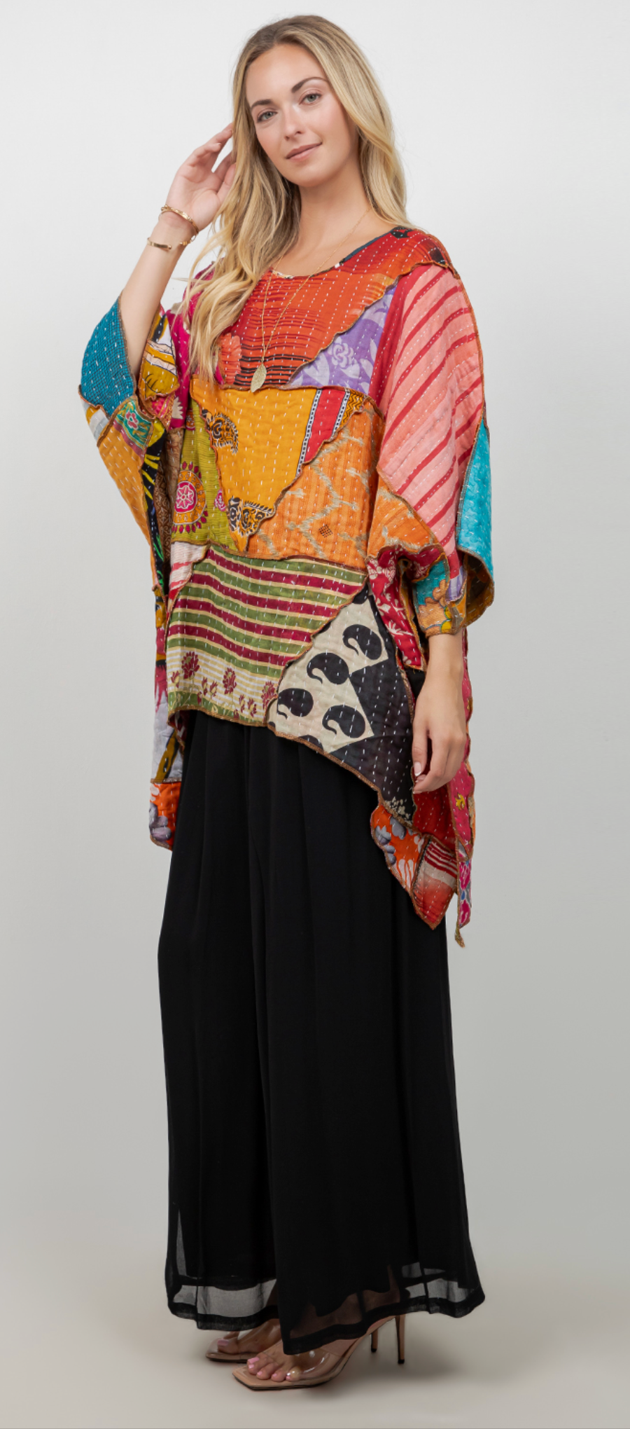 New! Reversible Kantha Oversize Pacifica Tunic Top Lagenlook Boho Hippie Chic SML-6X+