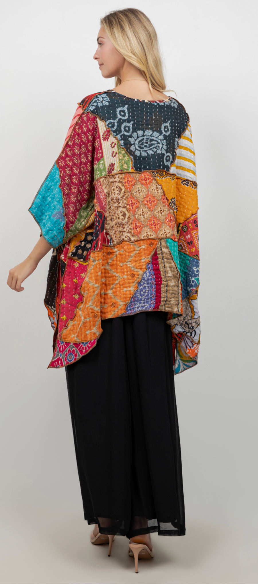 New! Reversible Kantha Oversize Pacifica Tunic Top Lagenlook Boho Hippie Chic SML-6X+