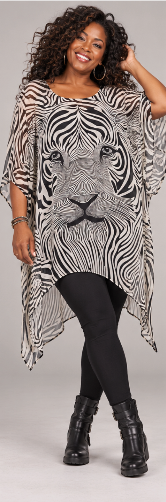 Oversize Pacifica Lioness Tunic Top  Lagenlook Boho Hippie Chic SML-6X+