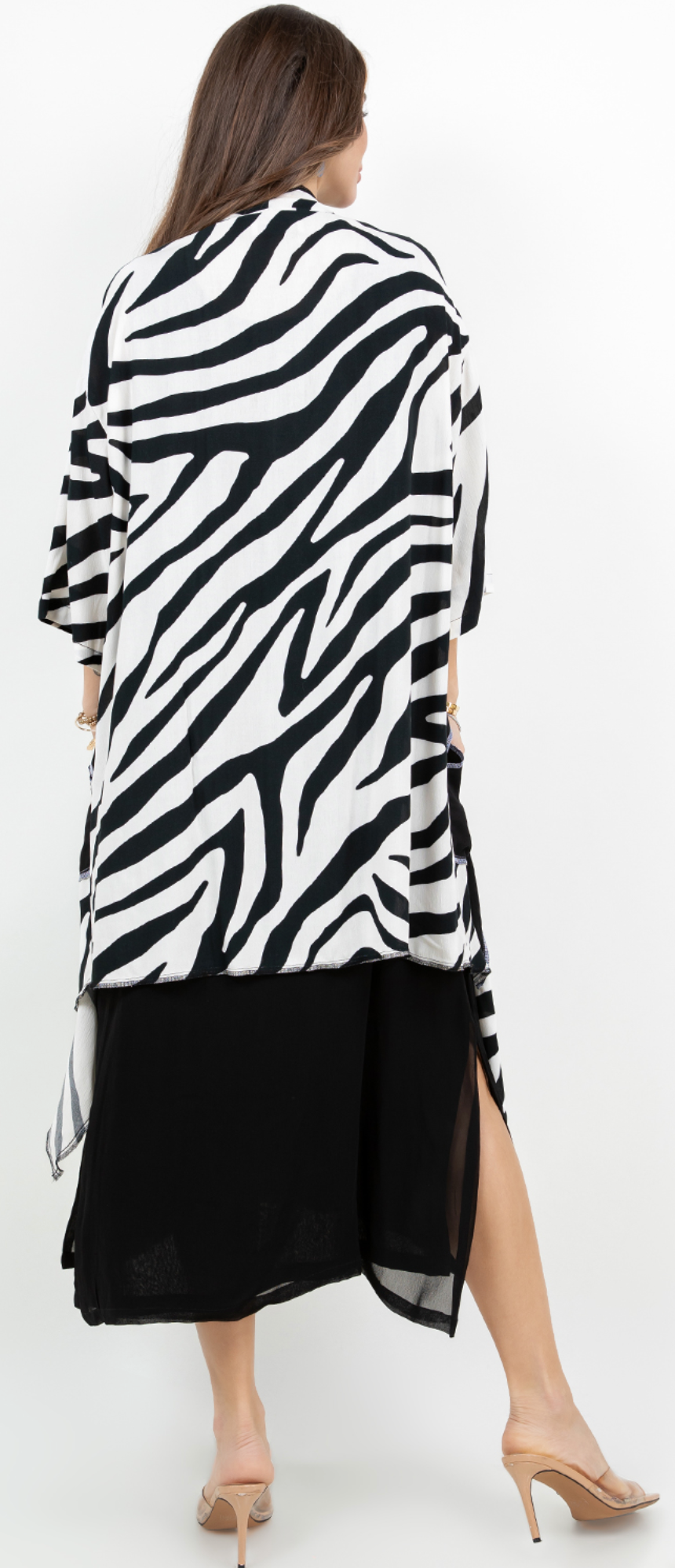 Black White Stripe  Kimono Jacket Sml-Med-Large-Xl-1x