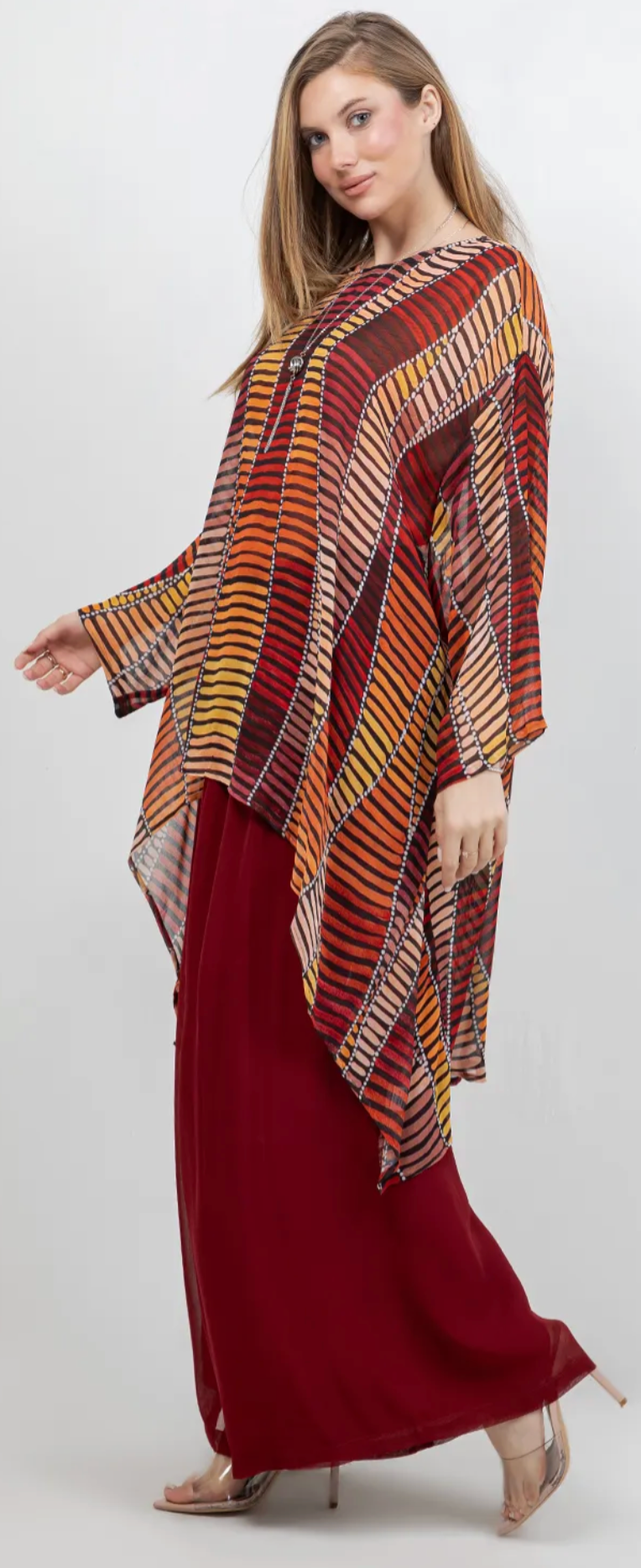 Enchant Me Mosaic hi-low Tunic Top Boho Hippie Chic Resort Wear Sml-10X