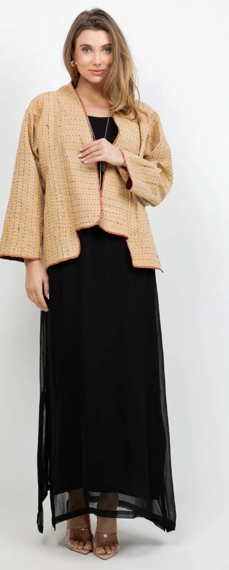 Reversible Boho Hippie Patchwork Kantha Jacket – One Size Fits Small to 2X