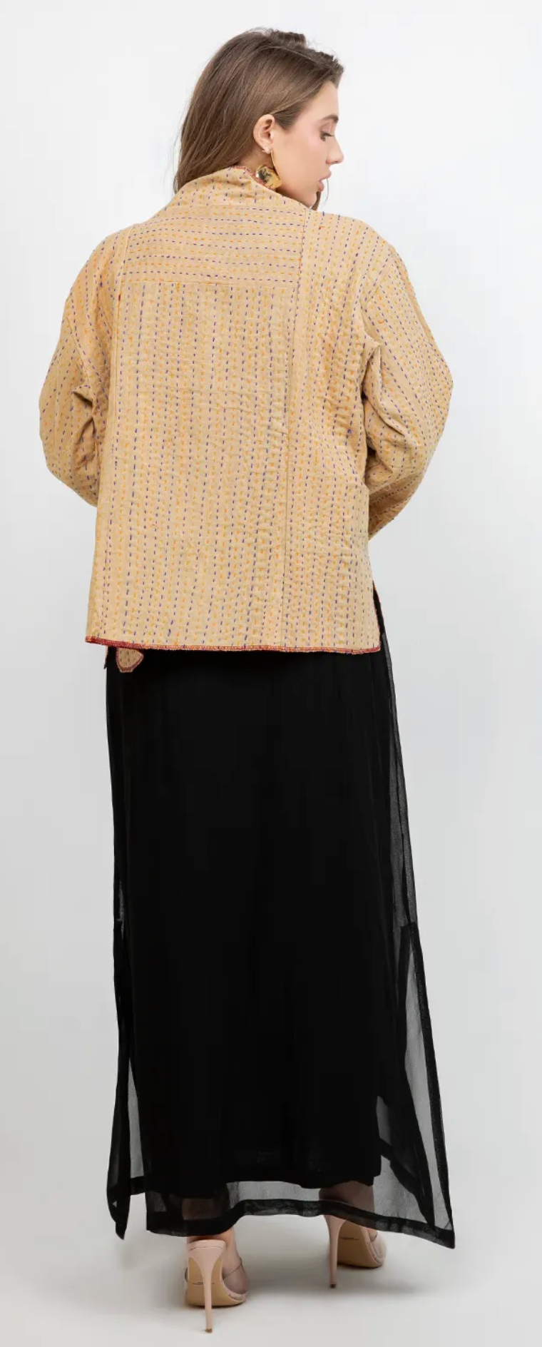 Reversible Boho Hippie Patchwork Kantha Jacket – One Size Fits Small to 2X